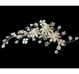 Champagne Floral Vine Bridal Comb