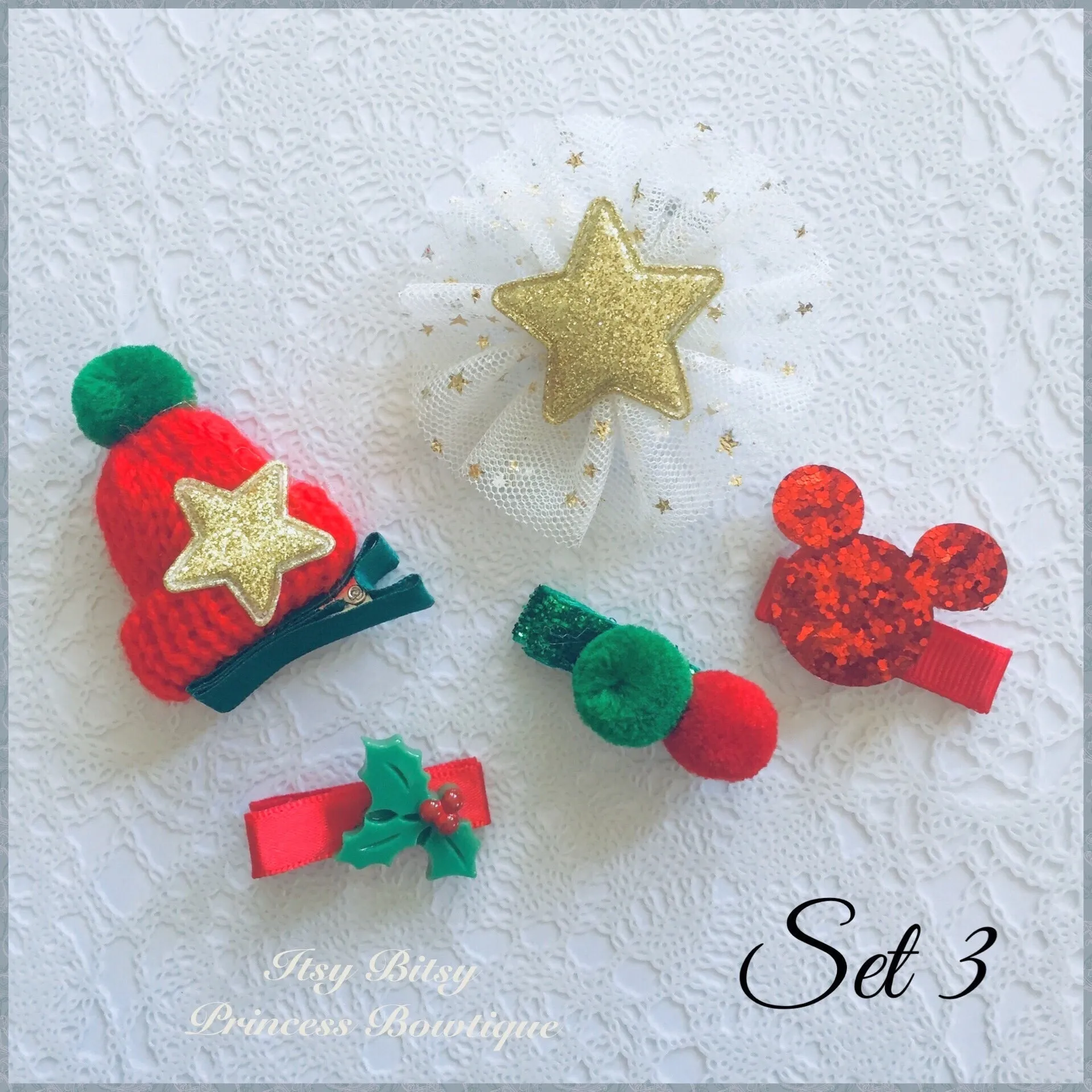 Christmas hair clip sets