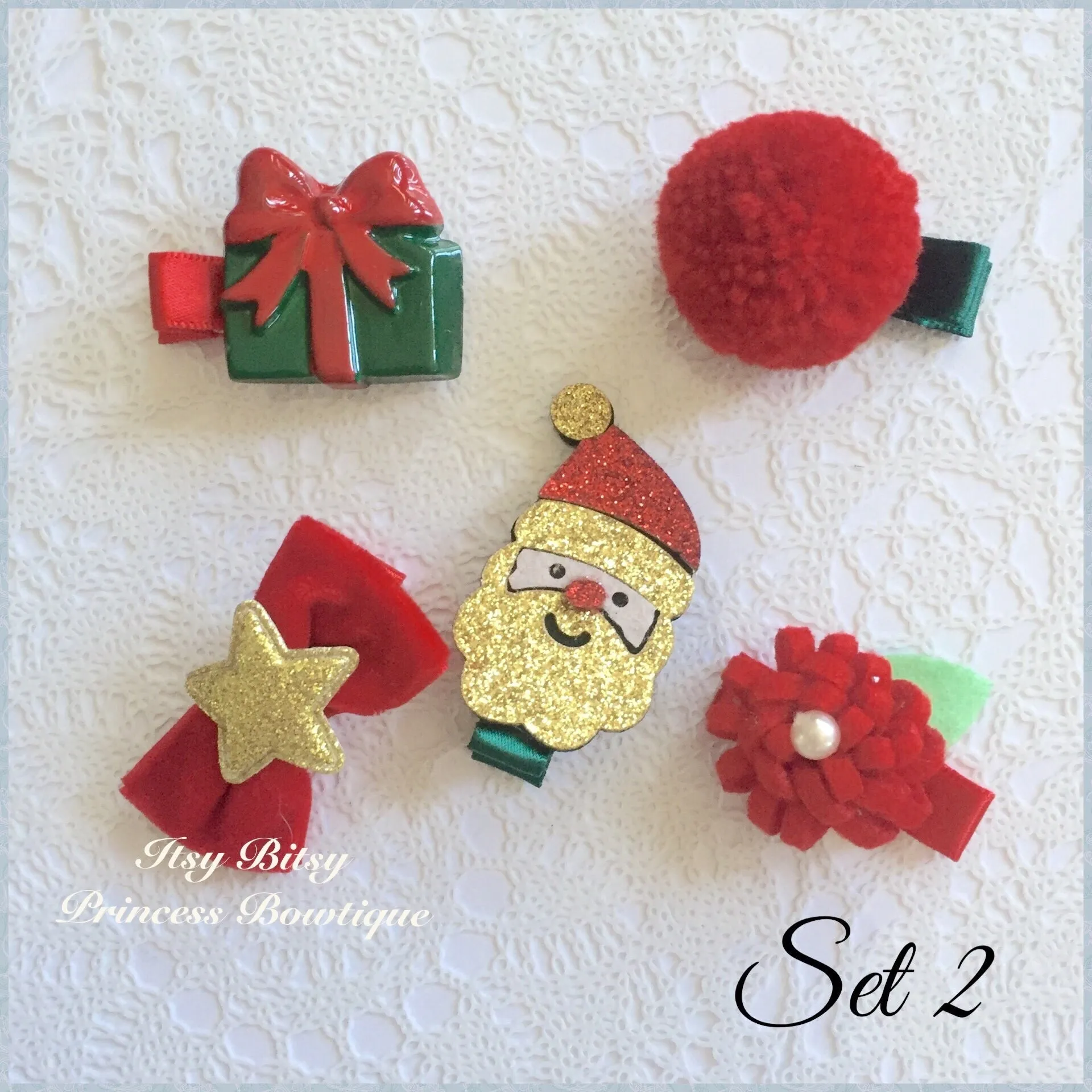 Christmas hair clip sets