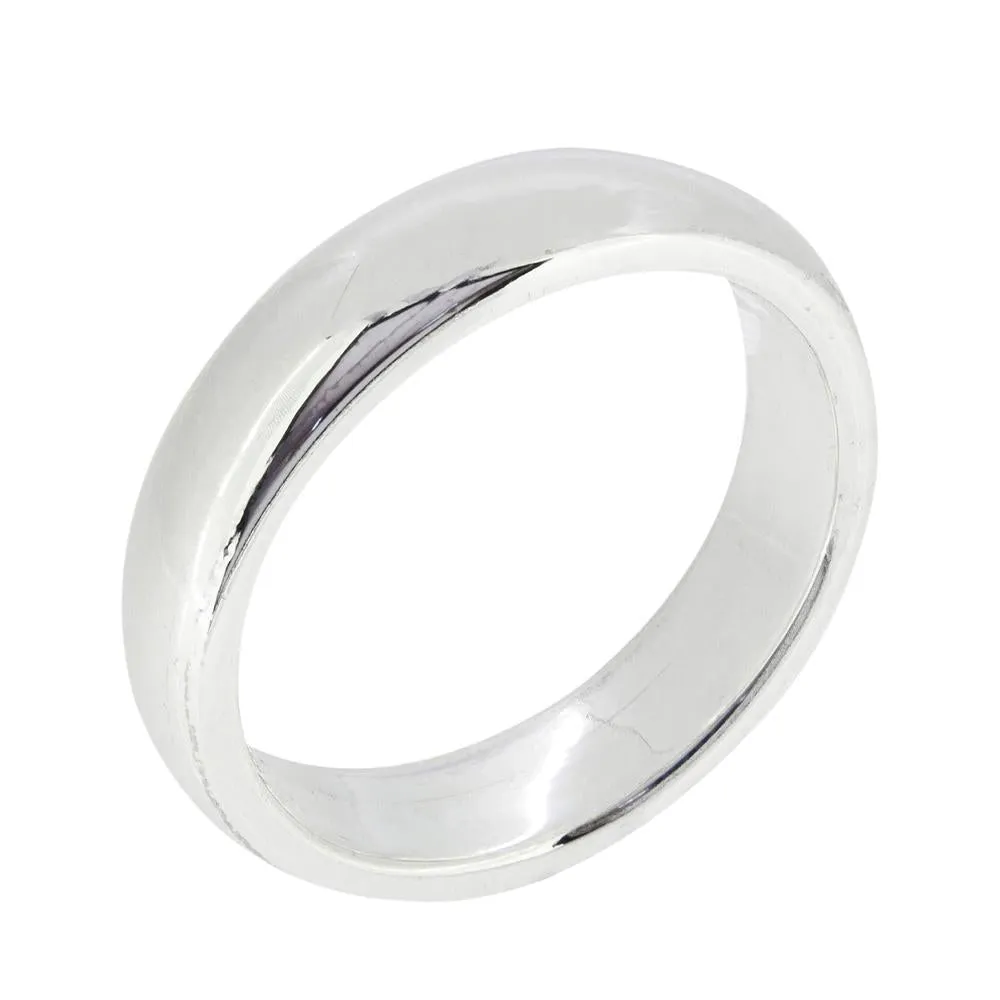 Classic 5mm Solid Plain Silver Ring for Women and Men - Personalise