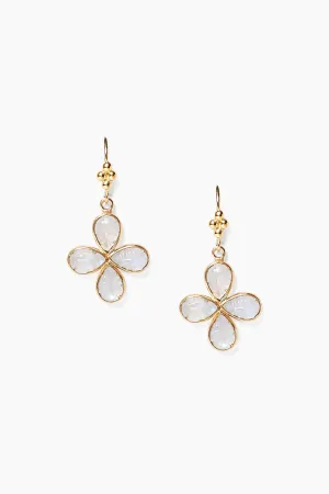 Clover Drop Earrings ~ Moonstone