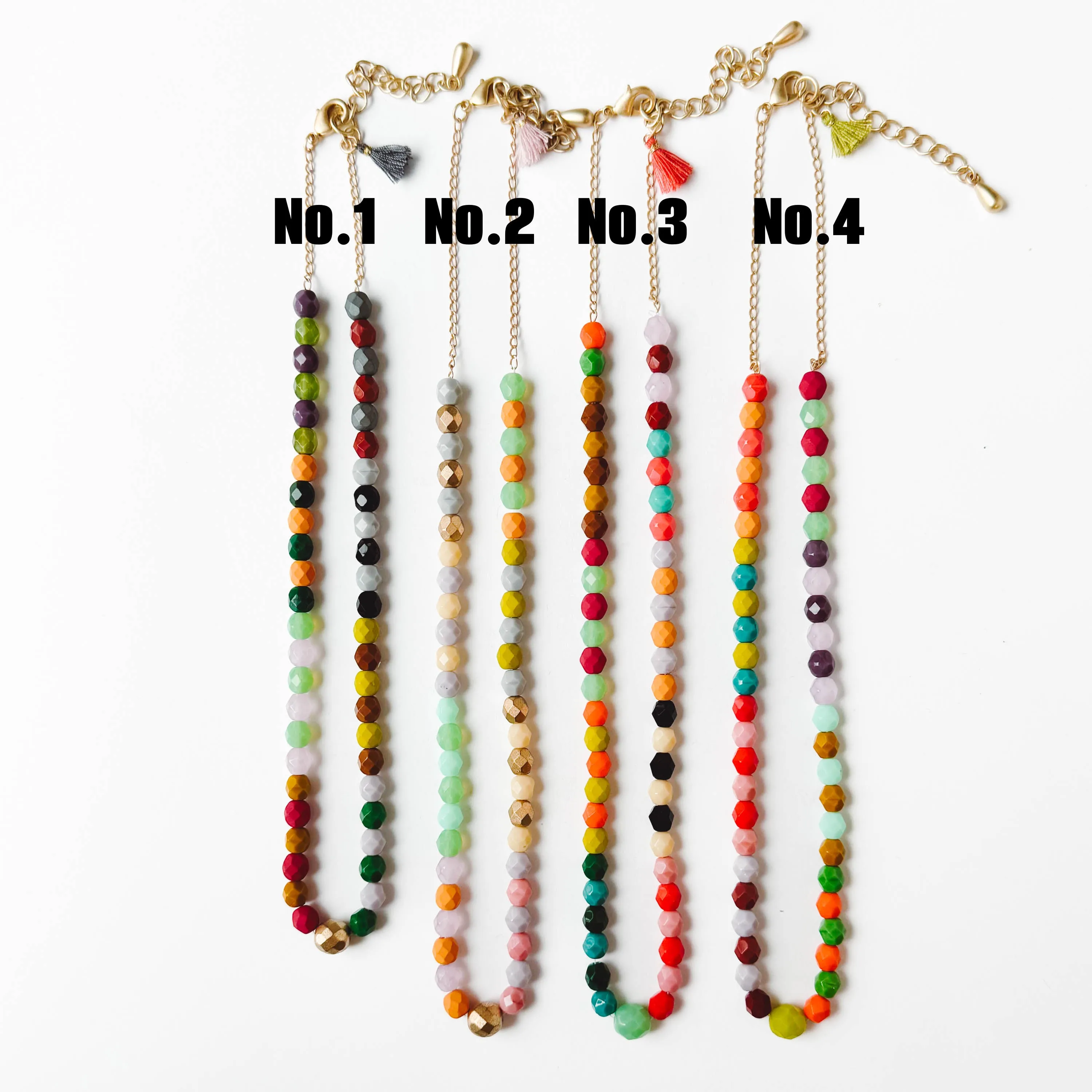 Colorful Beaded Necklace with Tassel