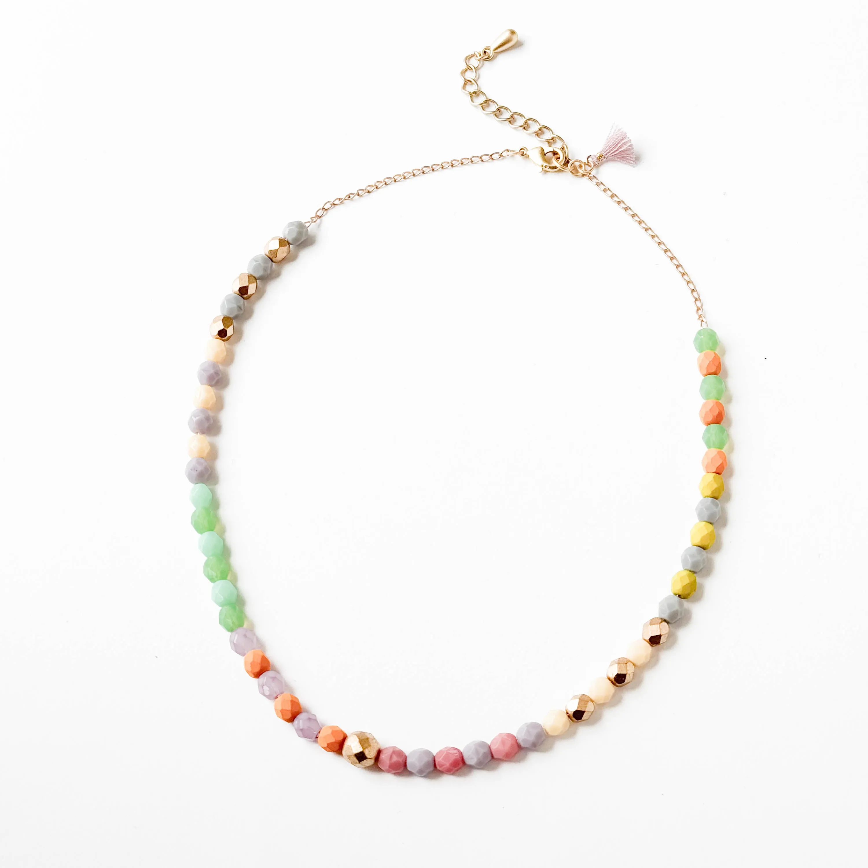 Colorful Beaded Necklace with Tassel