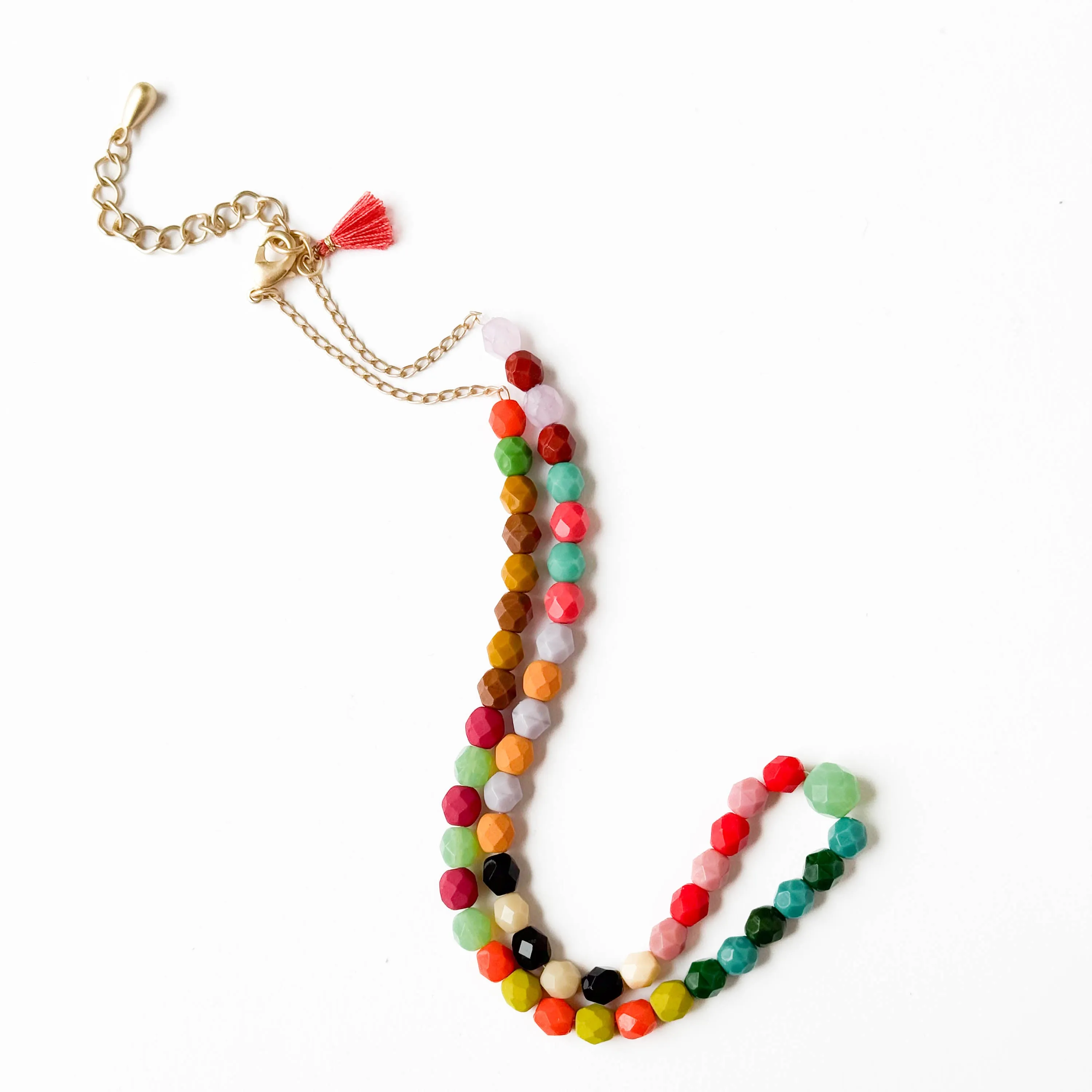 Colorful Beaded Necklace with Tassel