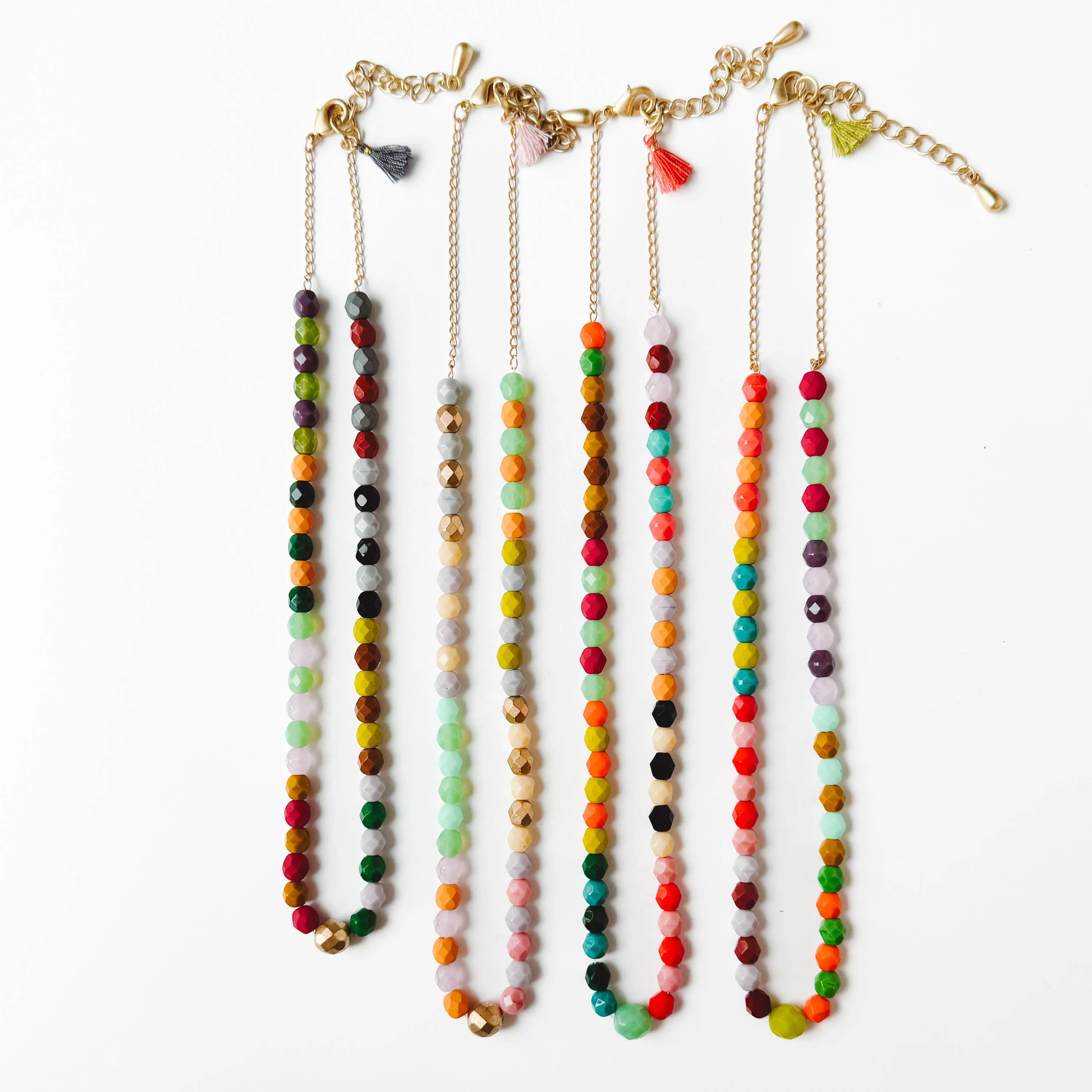 Colorful Beaded Necklace with Tassel