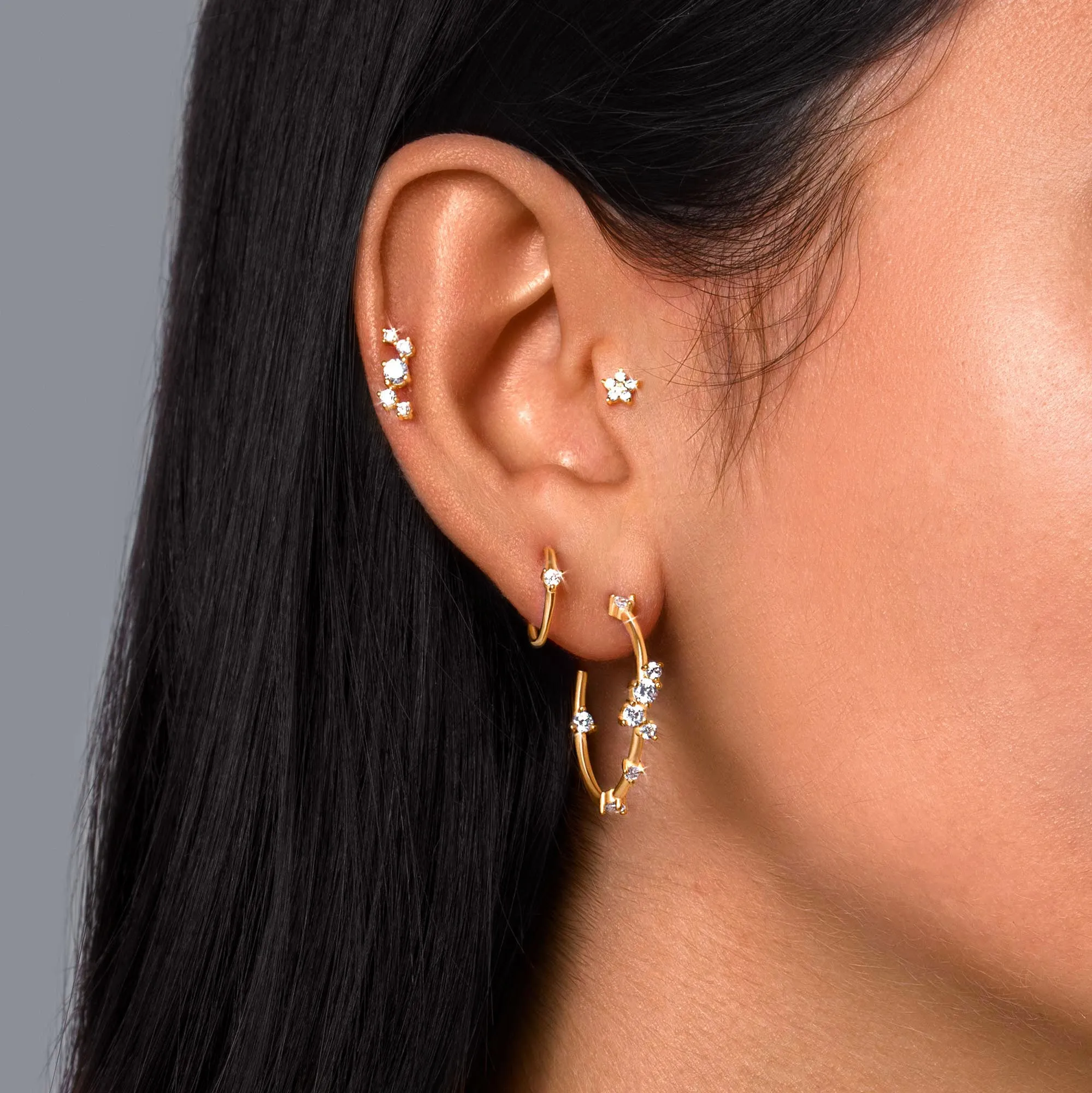 Comete Hoop Gold Earrings