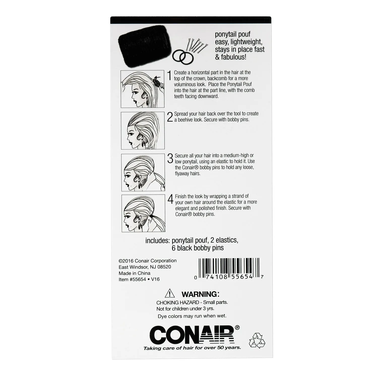 CONAIR Create the Perfect Ponytail Pouf 9pcs