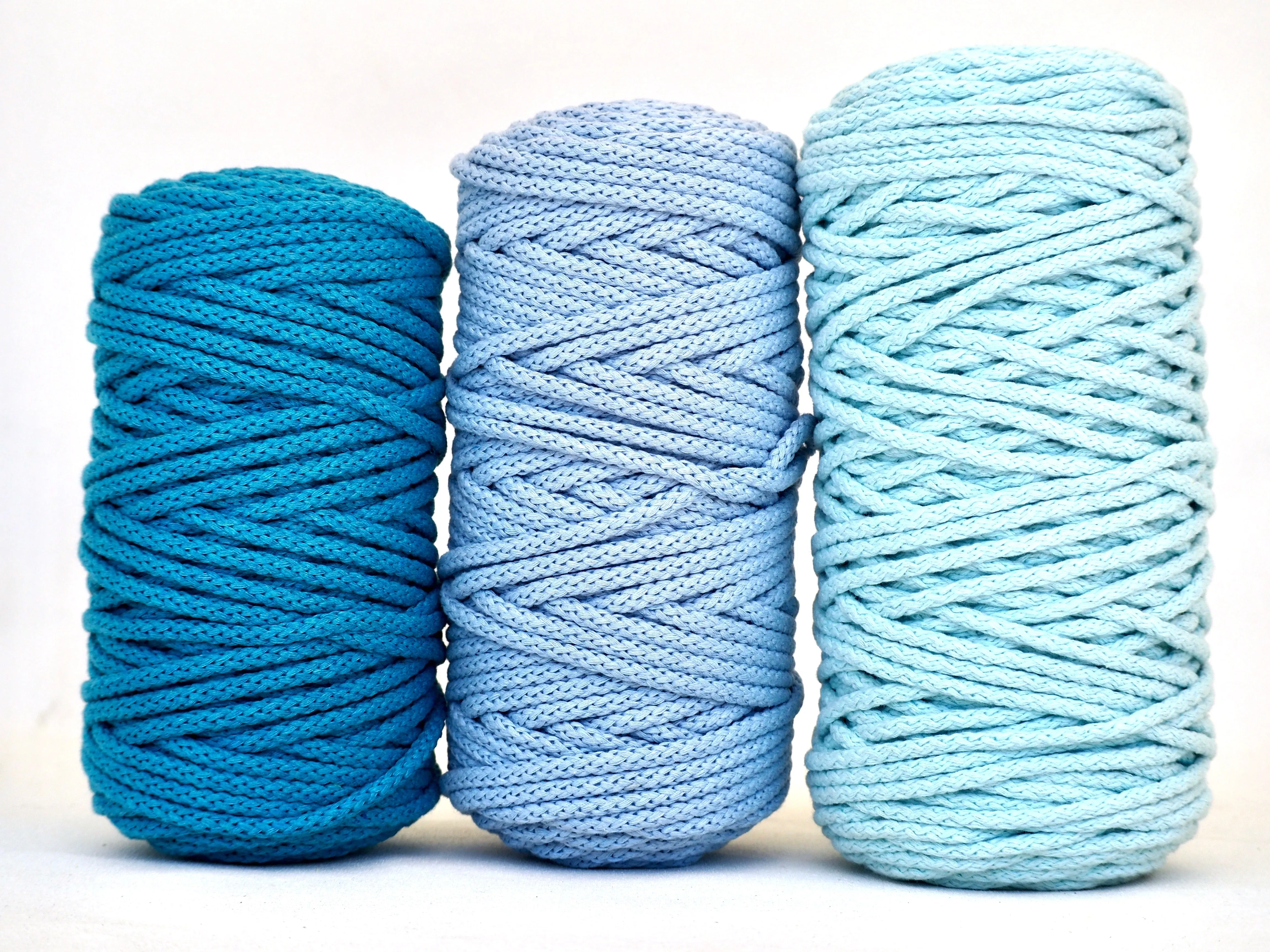 Cotton Braided Cord - 5mm - Blue Jay ♻️