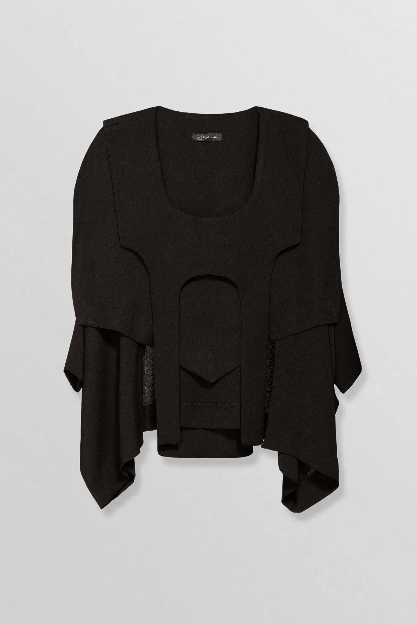 Cut out layered shirt in black