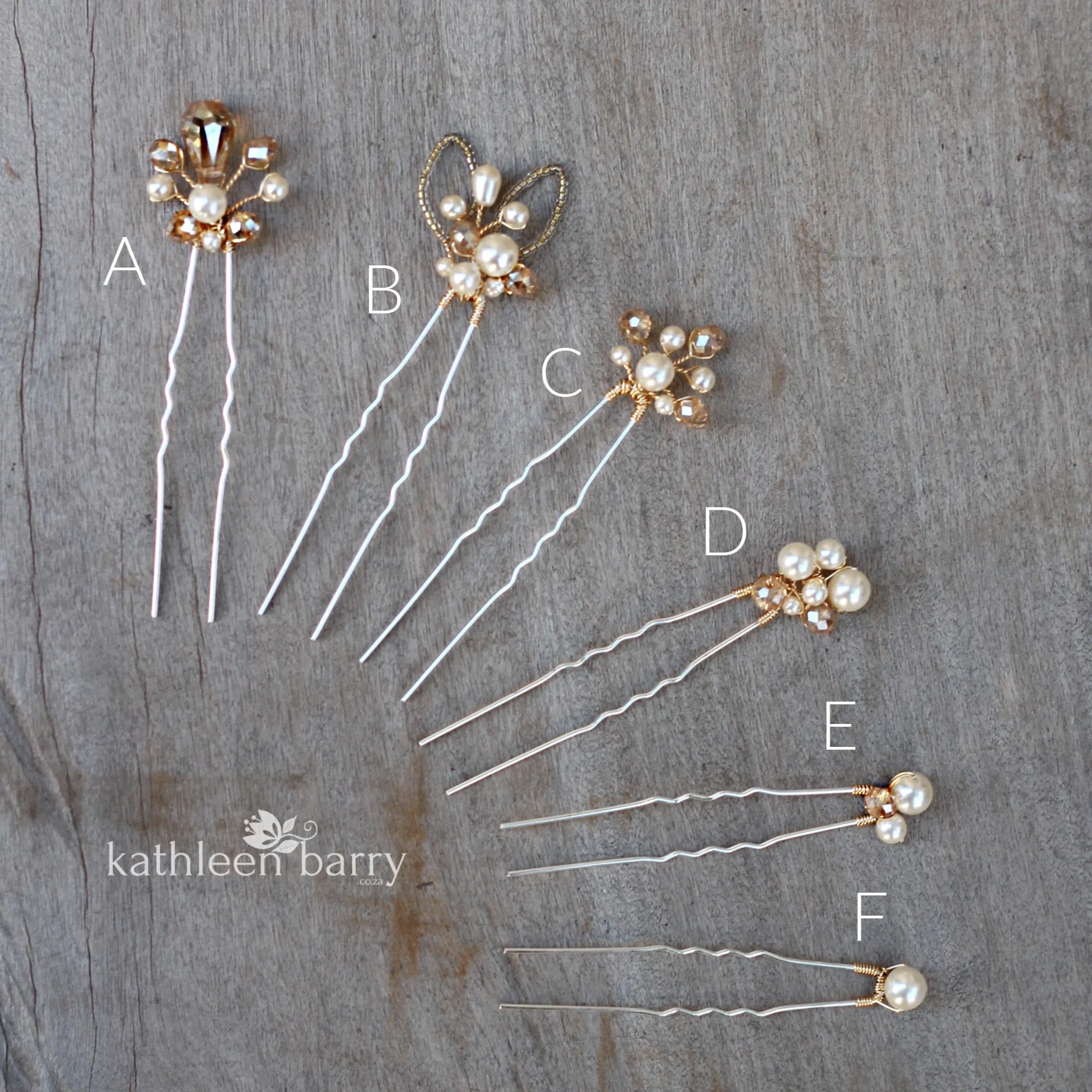 Danita hair pins assorted styles mix and match - assorted finishes available (prices vary)