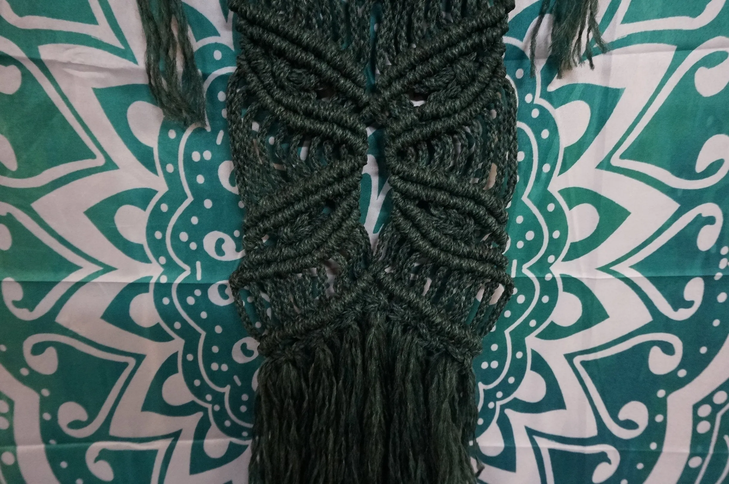 Deep Green Macrame Wall Hanger - Caliculturesmokeshop.com