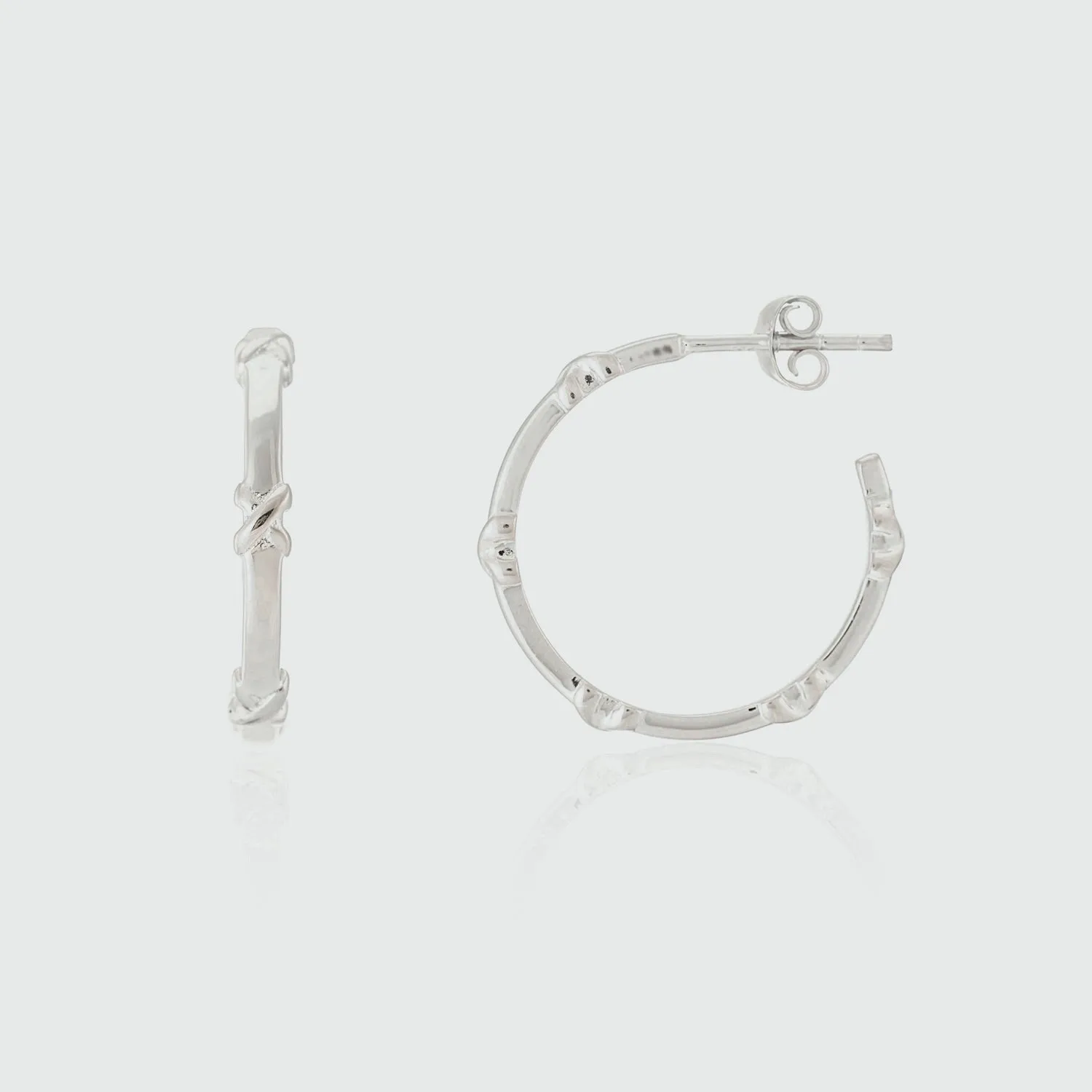 Deia Piccolo Sterling Silver Kiss Hoop Earrings