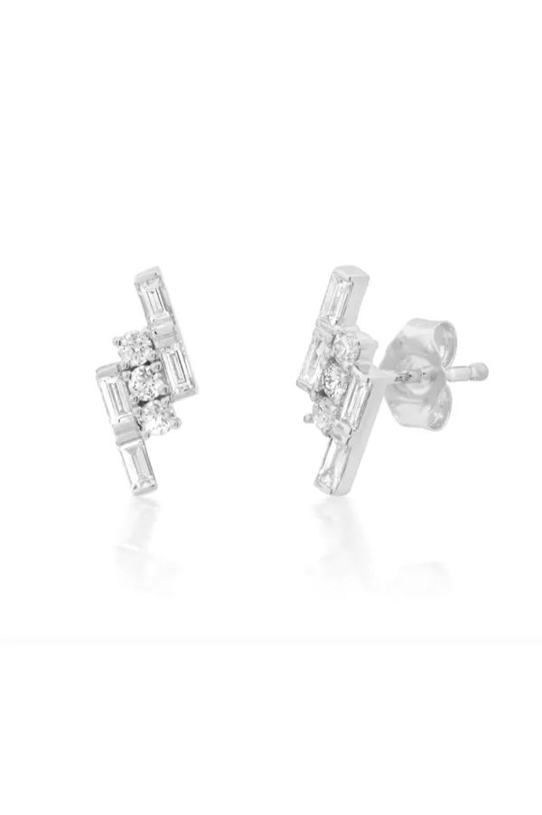 Diamond Triple Row Studs