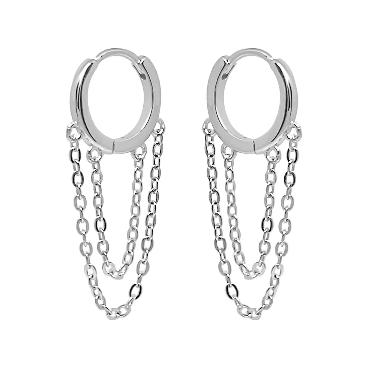 Double Chain Hoop Earrings