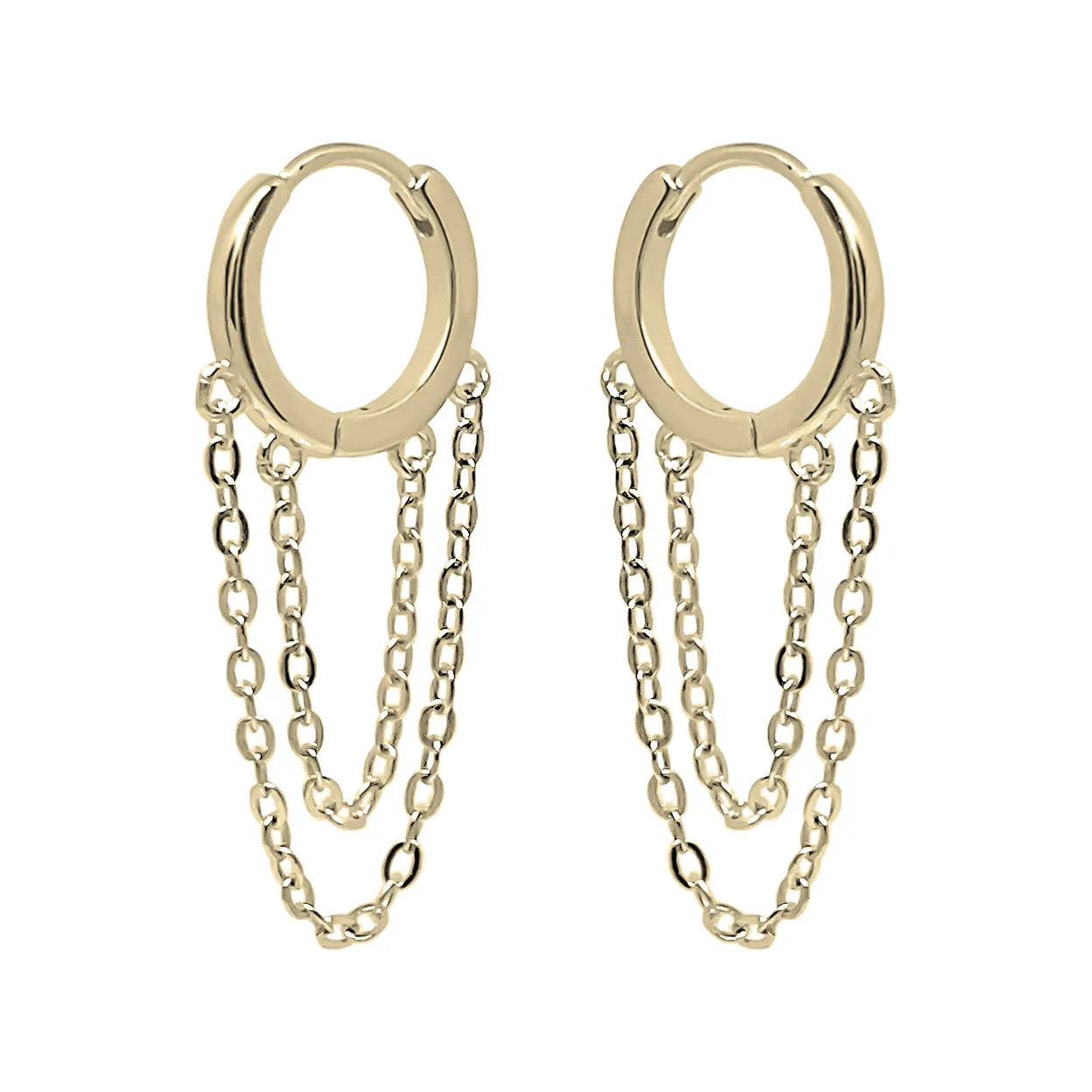 Double Chain Hoop Earrings