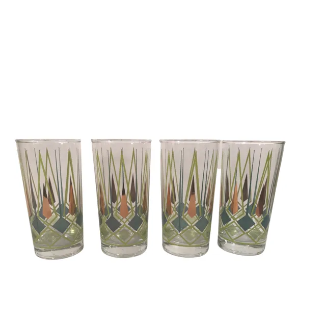 Federal Glass Art Deco Highball Glasses (Set of 4)