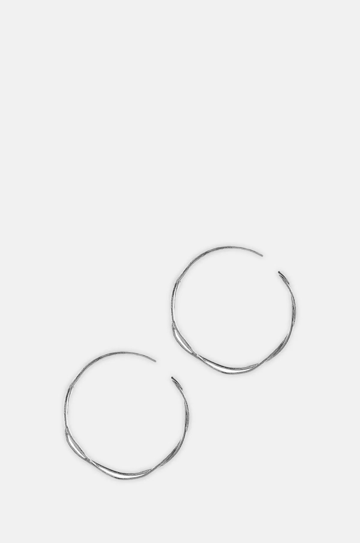 Fine Twist Hoop Earrings Silver