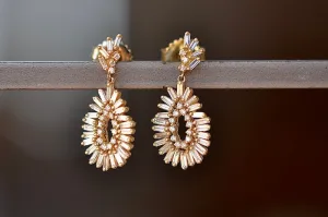 Firework Pear Drop Dangle Earrings