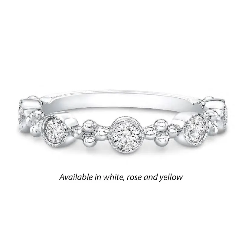 Forevermark Tribute™ 5 Diamond Bead and Bezel Stack Band