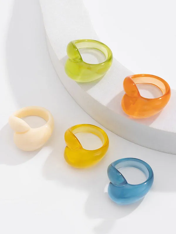 Geometric Solid Color Rings Accessories