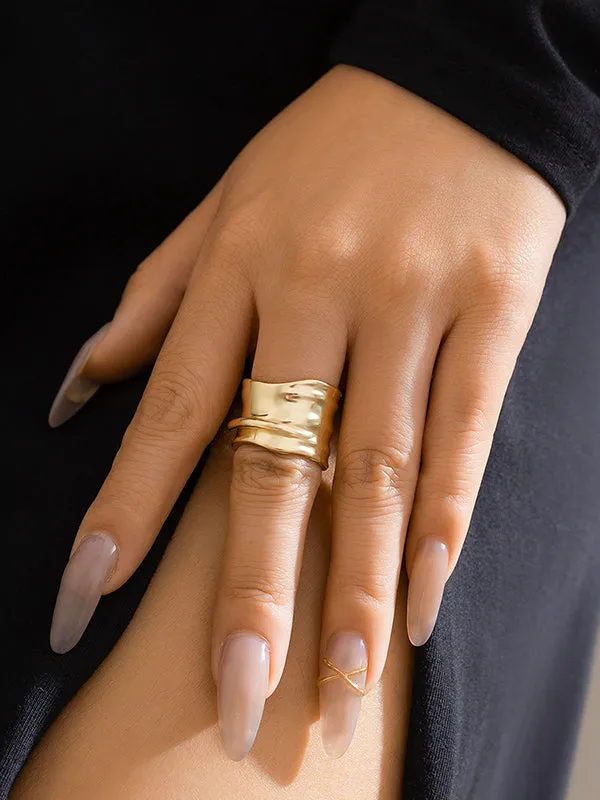 Geometric Solid Color Rings Accessories