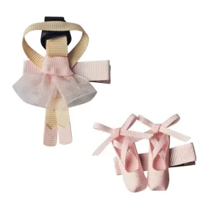 GIFT SET – BALLERINA AND SHOES – ALLIGATOR CLIP – Powder Pink