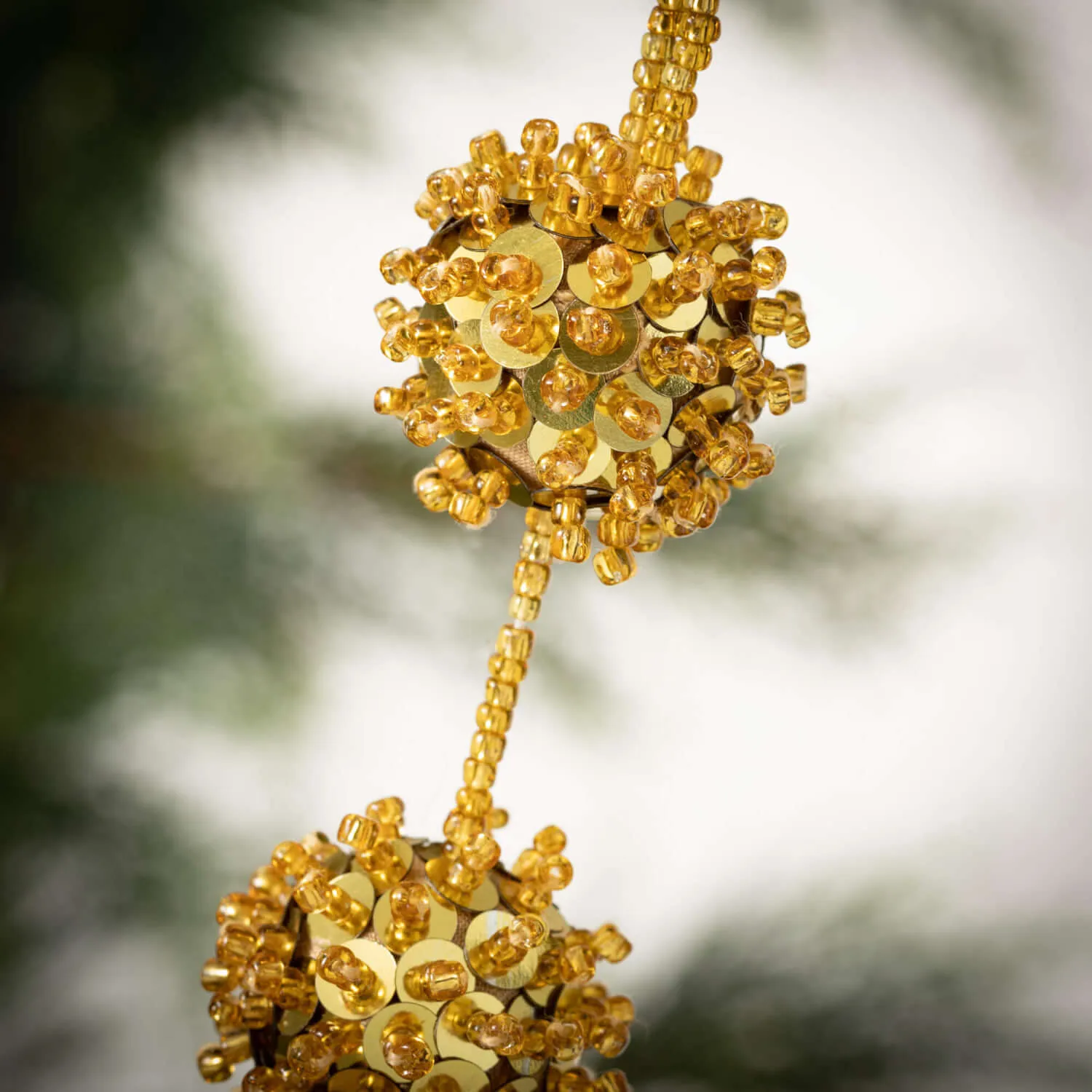 Gold Beaded Tassel Ornament