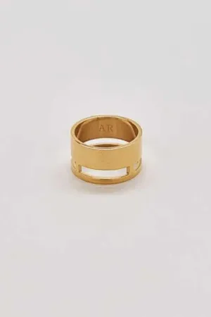 Gold Geo Wide Bar Ring