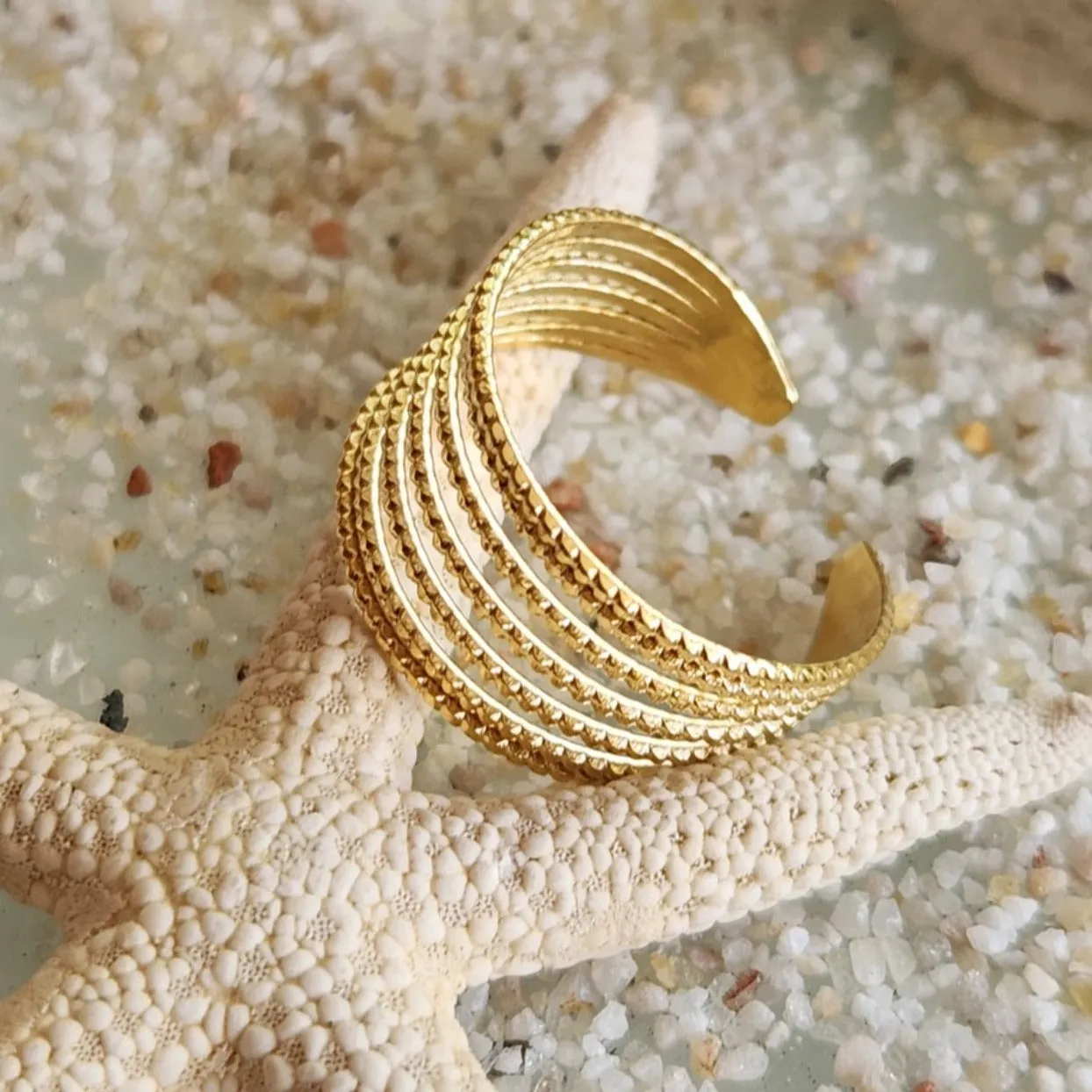 GOLDEN SPHERE - ADJUSTABLE GOLD LAYERED WATERPROOF RING