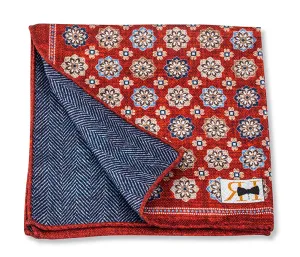 Henna Medallions/Herringbone Pocket Square - 5639