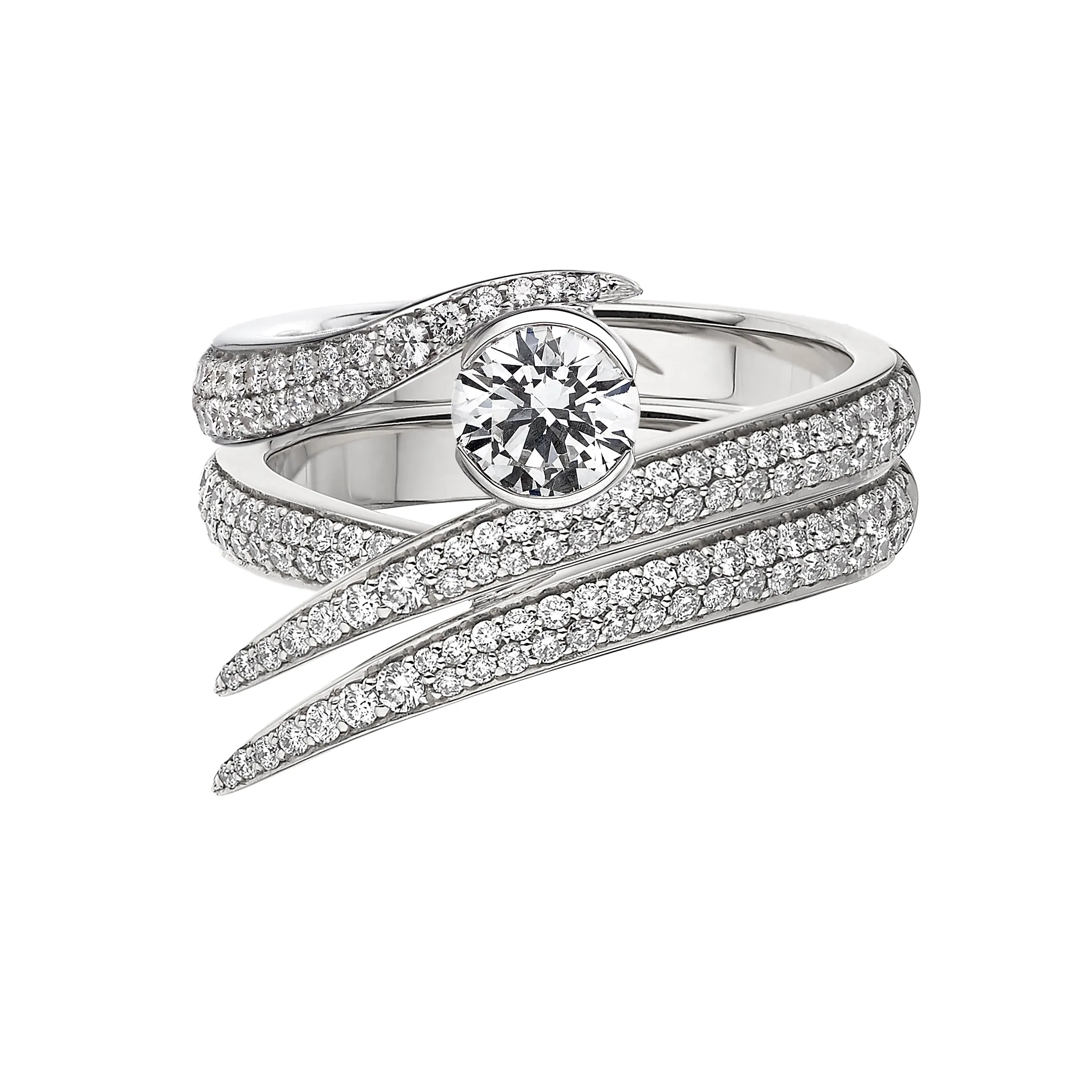 Interlocking Solitaire50 Engagement Ring - 18ct White Gold & 0.99ct Diamond