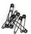 John Bead Safety Pins - Black - 2" (box)