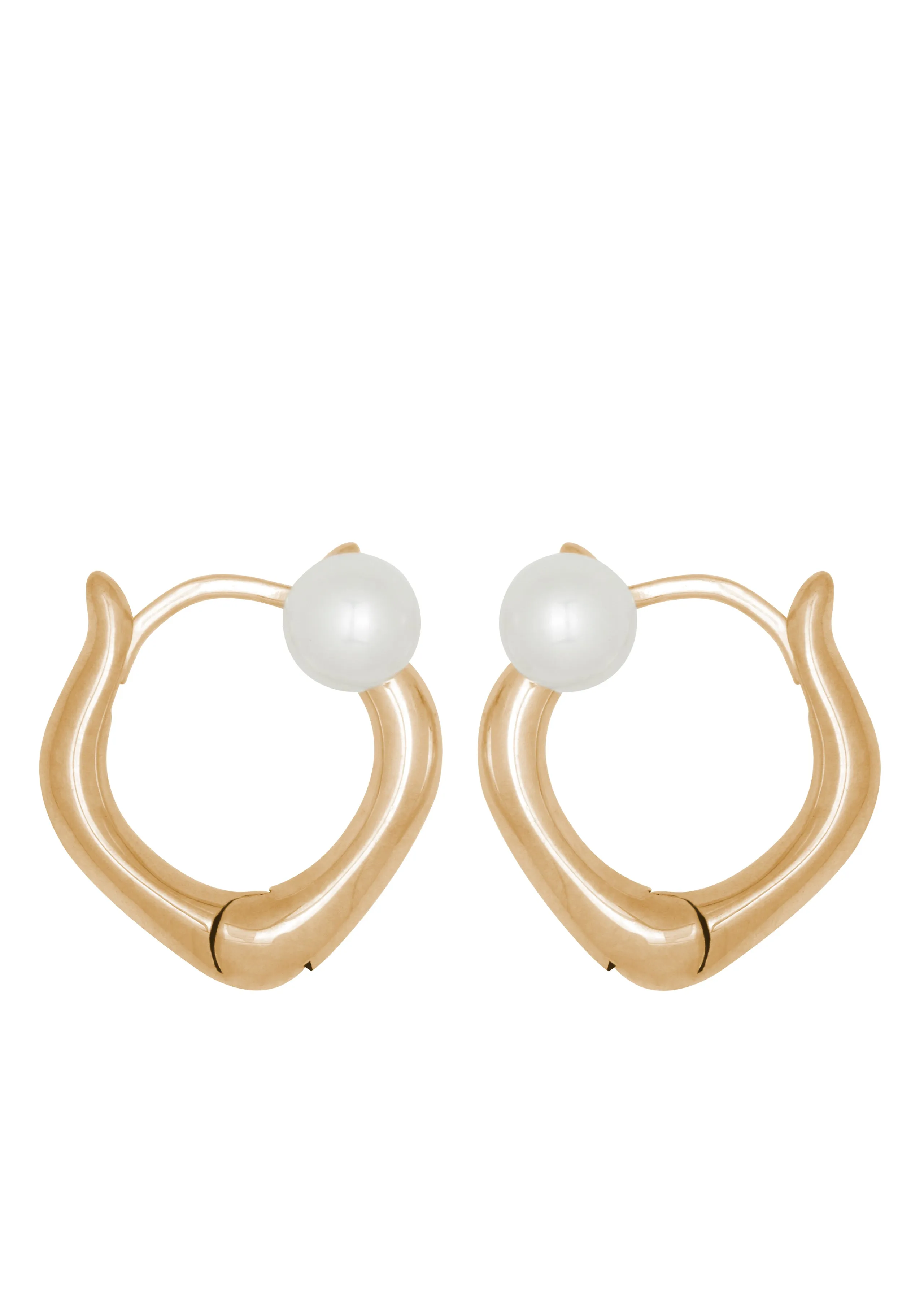 Juju Pearl Hoops in Gold