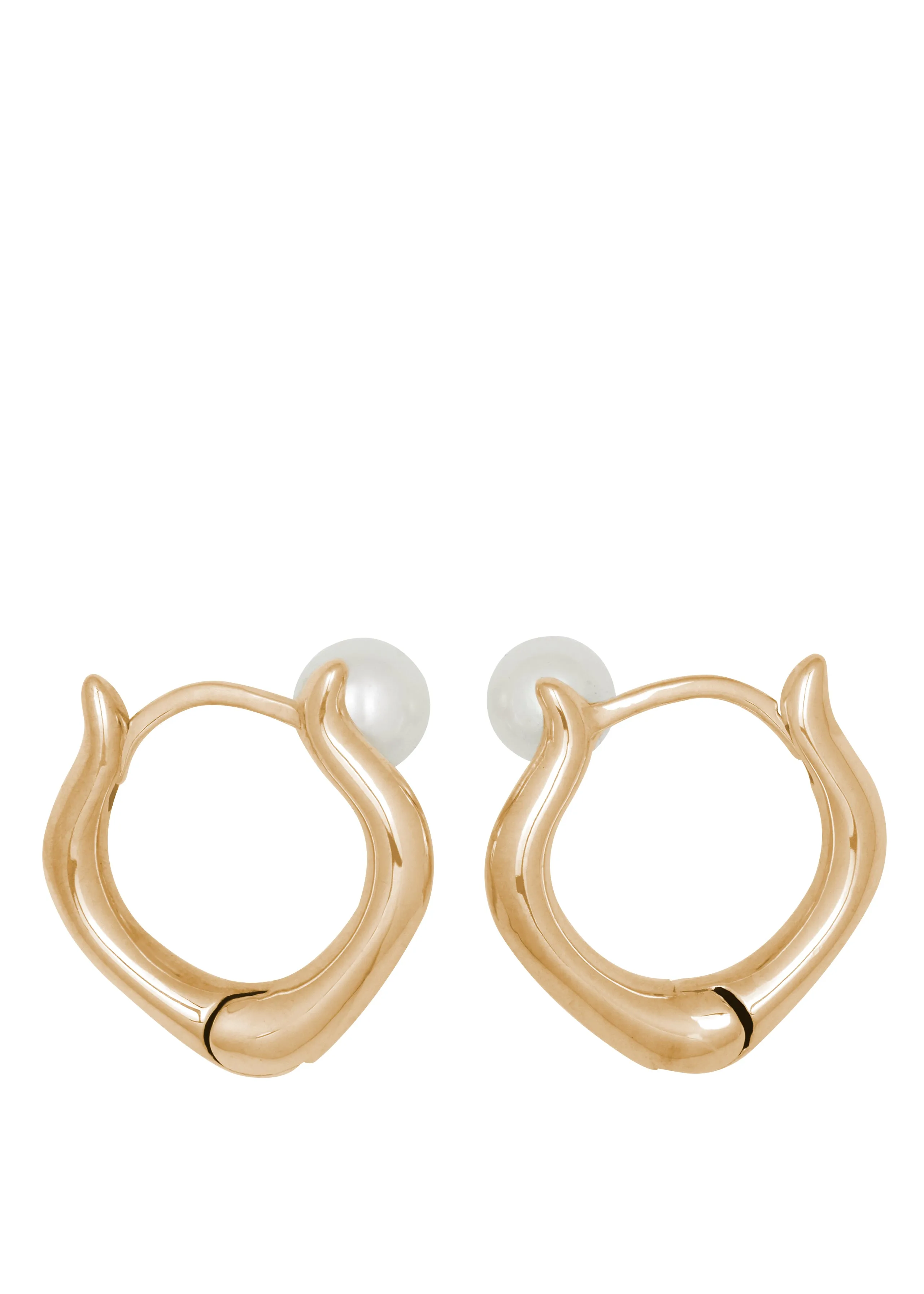 Juju Pearl Hoops in Gold