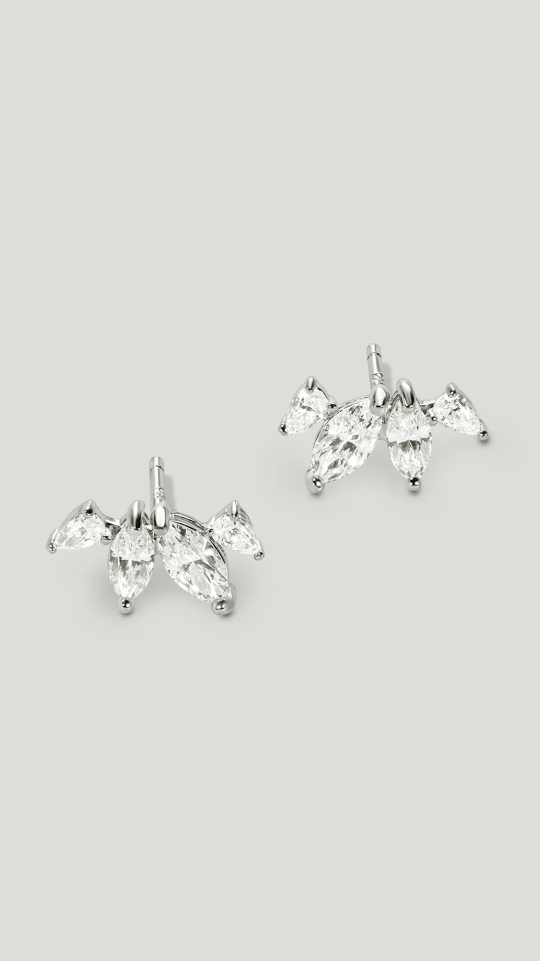 Kira Stud Earrings White Gold Plated