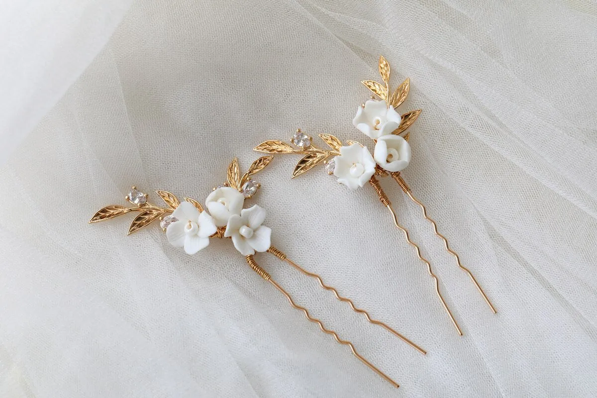 Kirian Ceramic Pearl Hair Pins