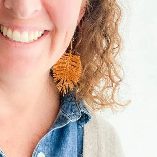 Linen Macrame Feather Earrings Kit