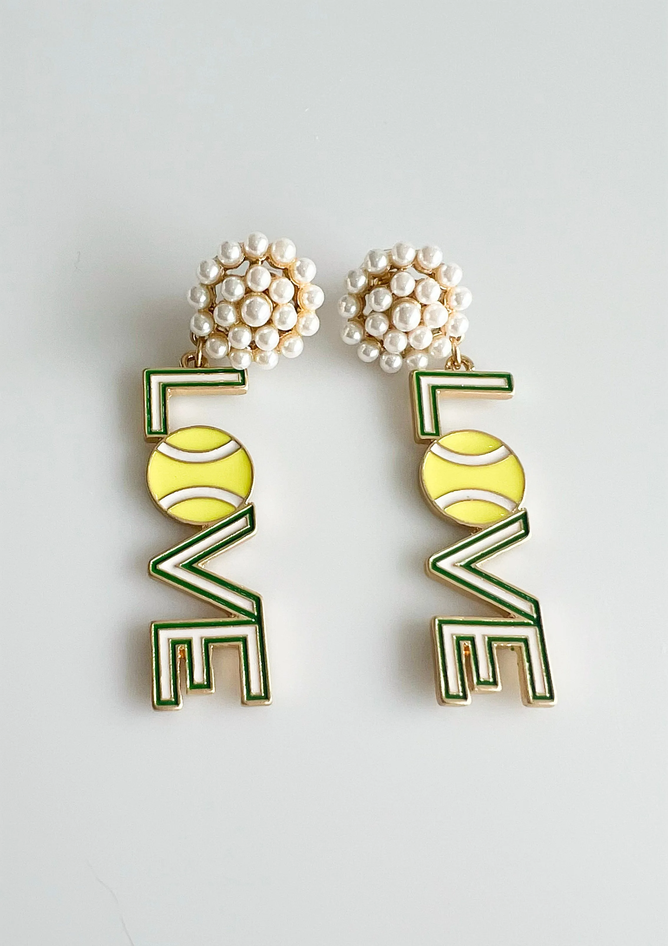 Love Tennis Dangle Earrings