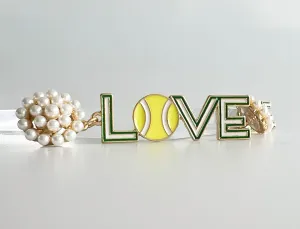 Love Tennis Dangle Earrings