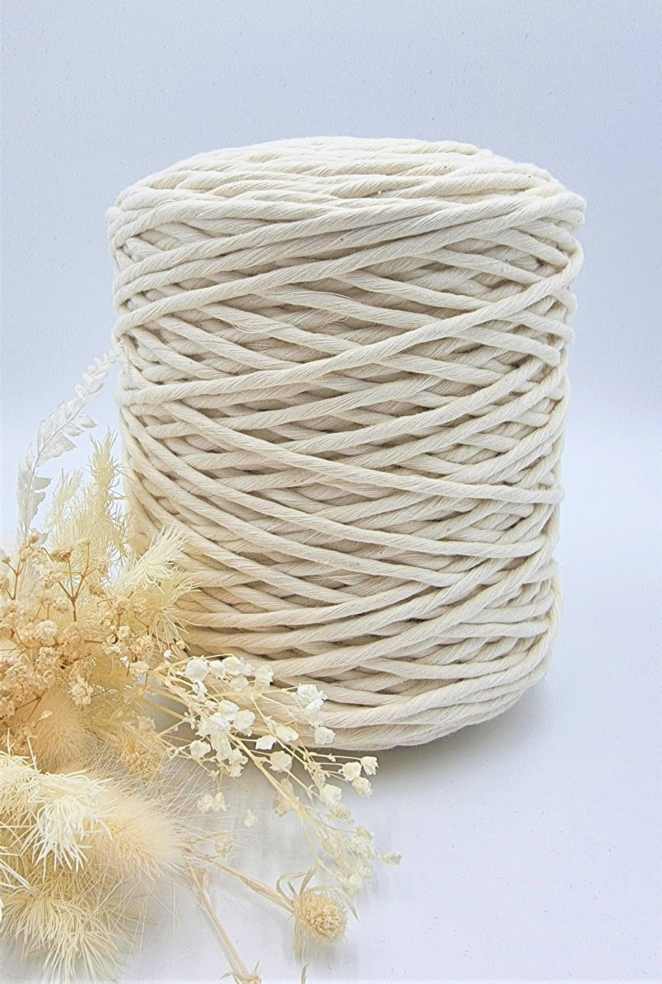 Macrame Cord Natural- 3MM Single Strand Luxe Cotton String 1KG