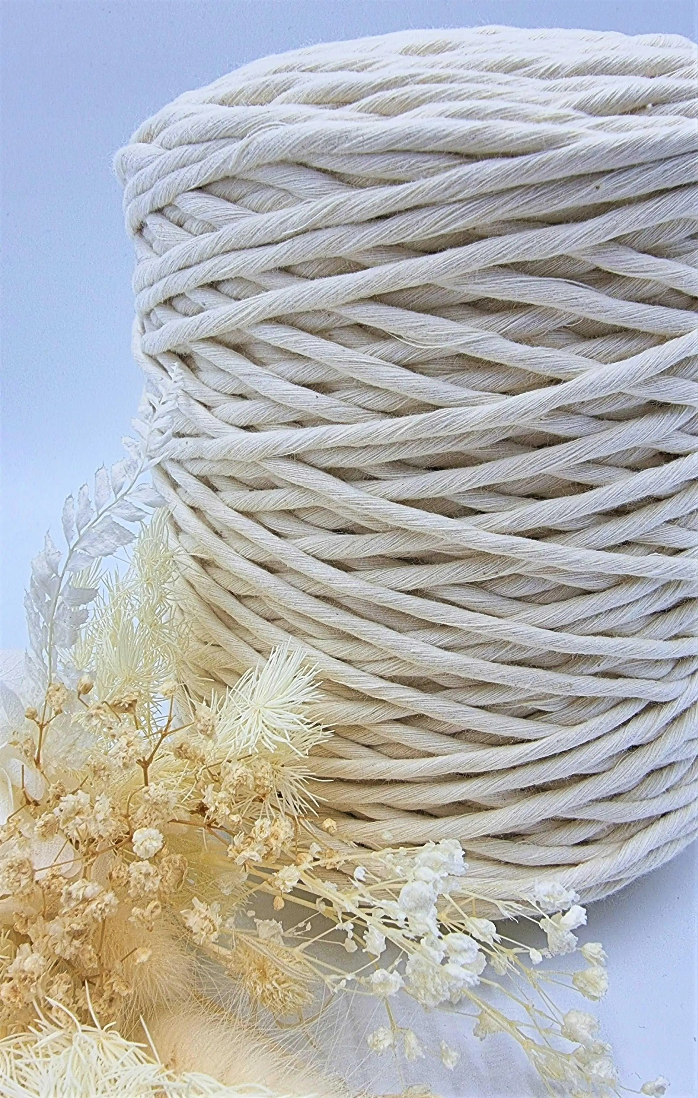 Macrame Cord Natural- 3MM Single Strand Luxe Cotton String 1KG