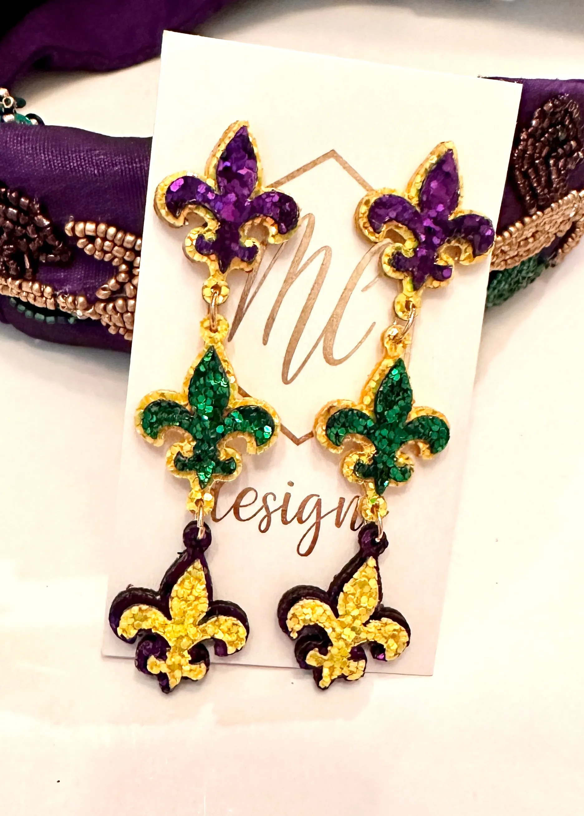 Mardi Gras Earrings