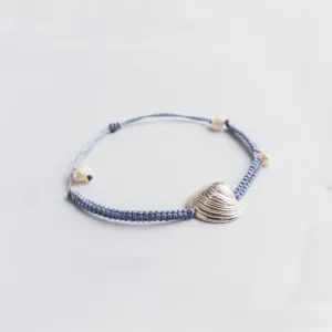 Master clam - macrame bracelet - silver 925 - light blue