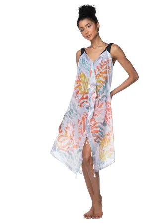 Maxi Halter Sundress Coverup in Summer Sahara Print