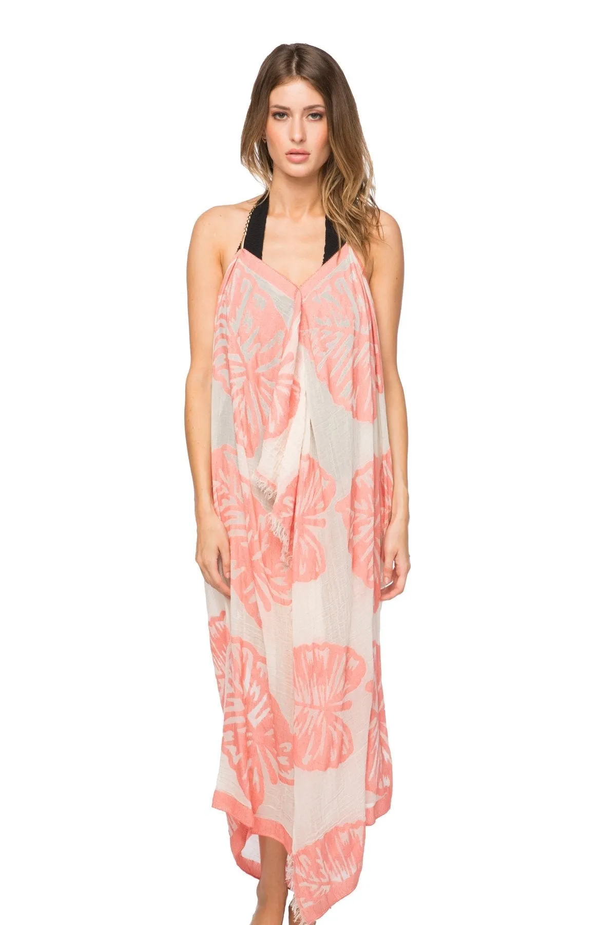 Maxi Tassel Dress in The Tropics Pineapple Jacquard Fabric