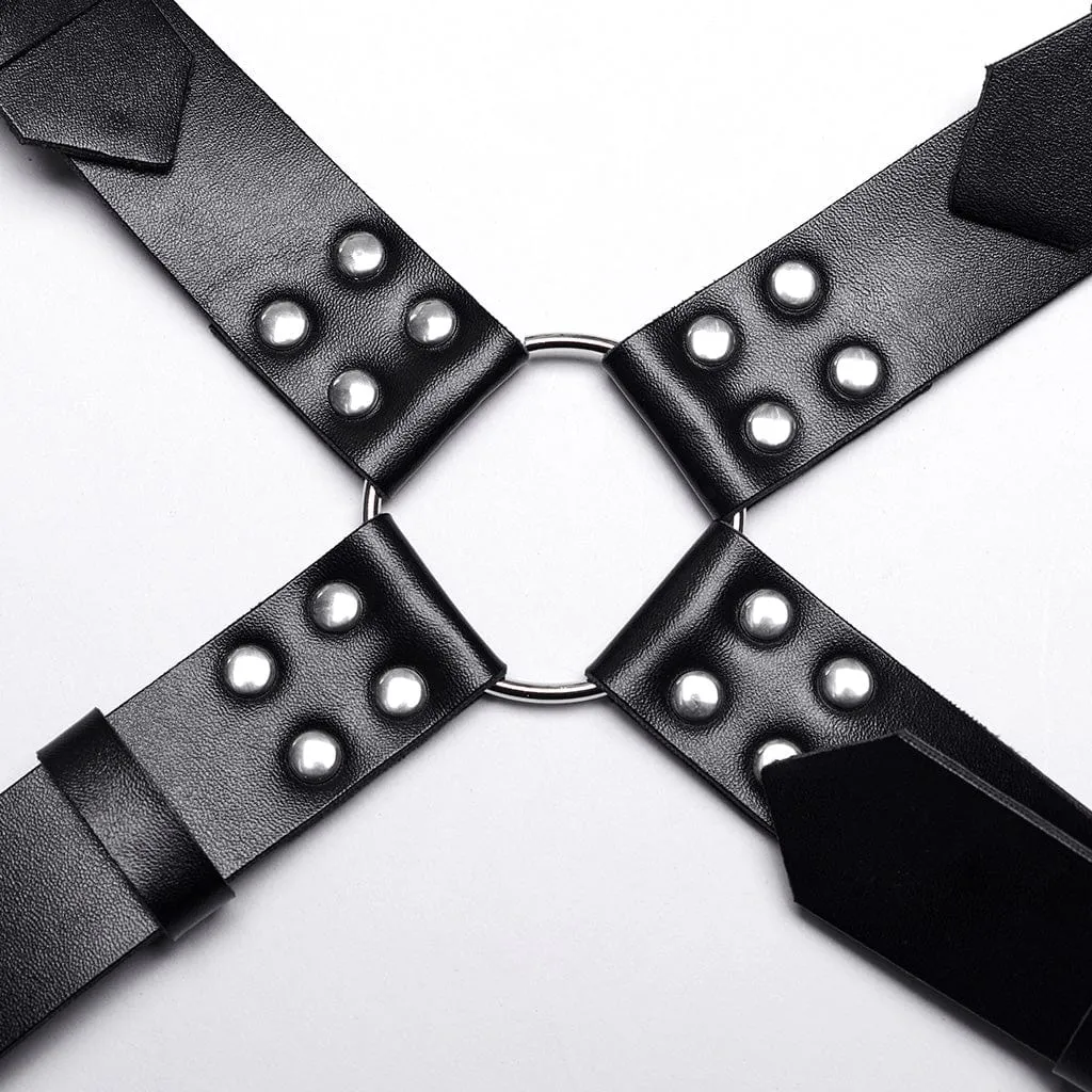 Men's Punk Crossed Faux Leather Harness