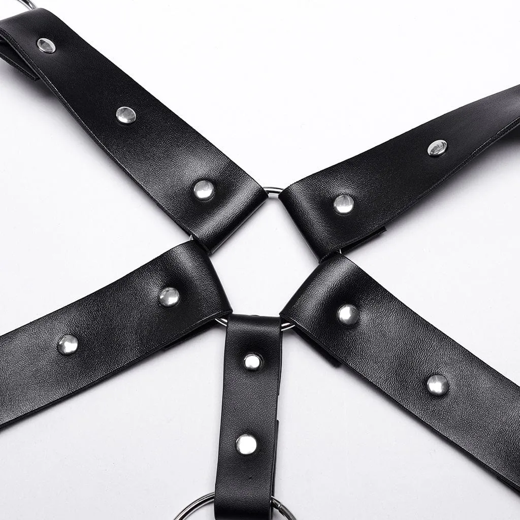 Men's Punk Crossed Faux Leather Harness