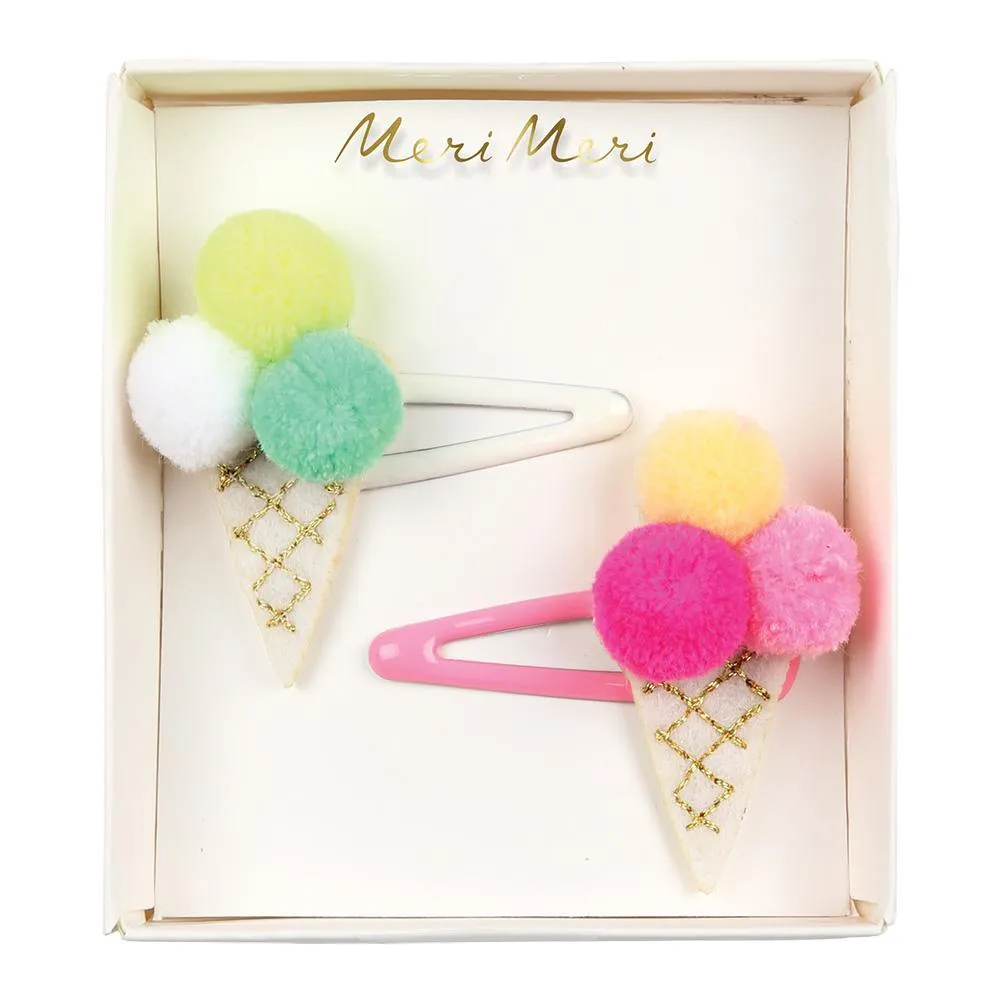 Meri Meri Pompom Ice Cream Hair Clips