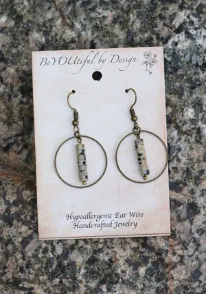 Metal Beaded Circle Earrings