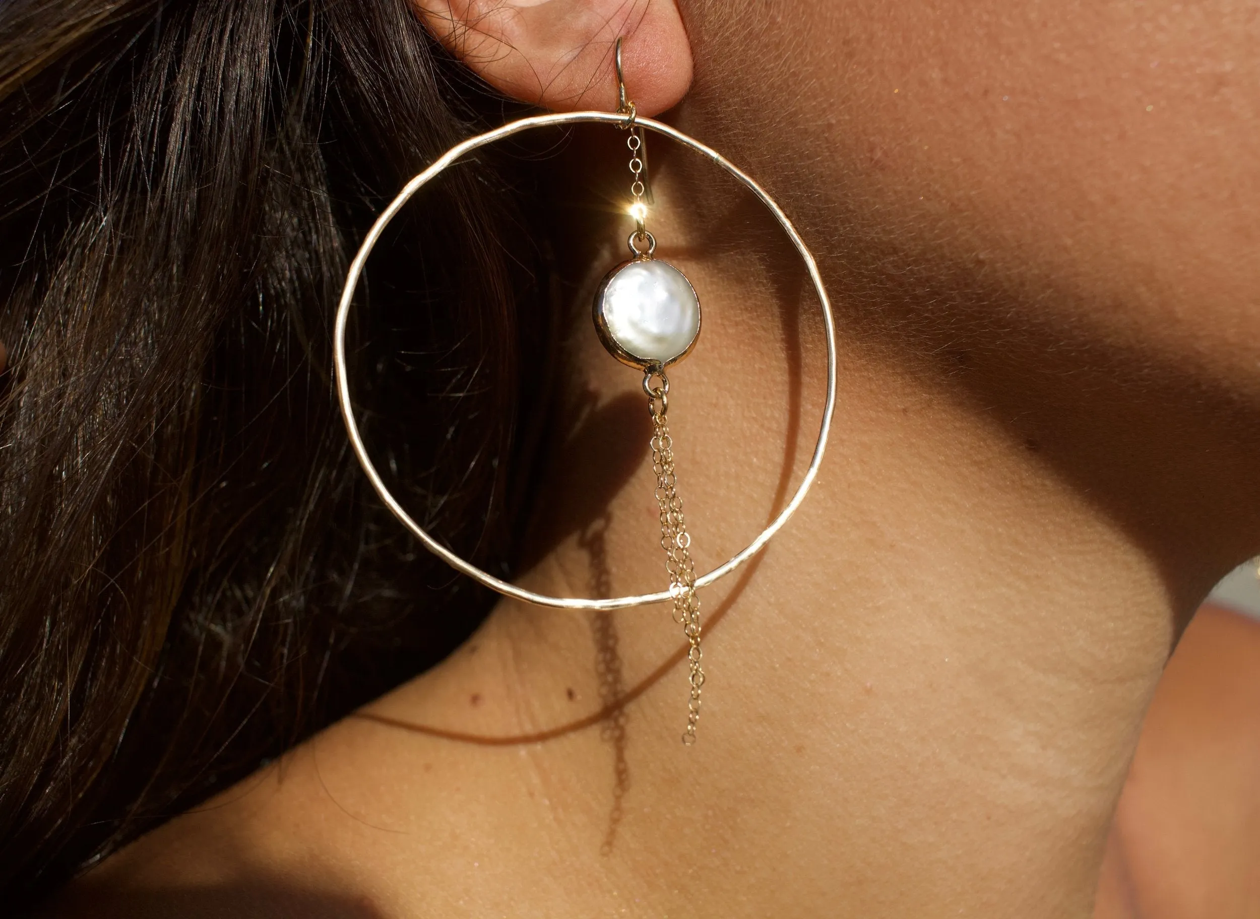 Momi Baroque Pearl Hoops by Toasted Jewelry